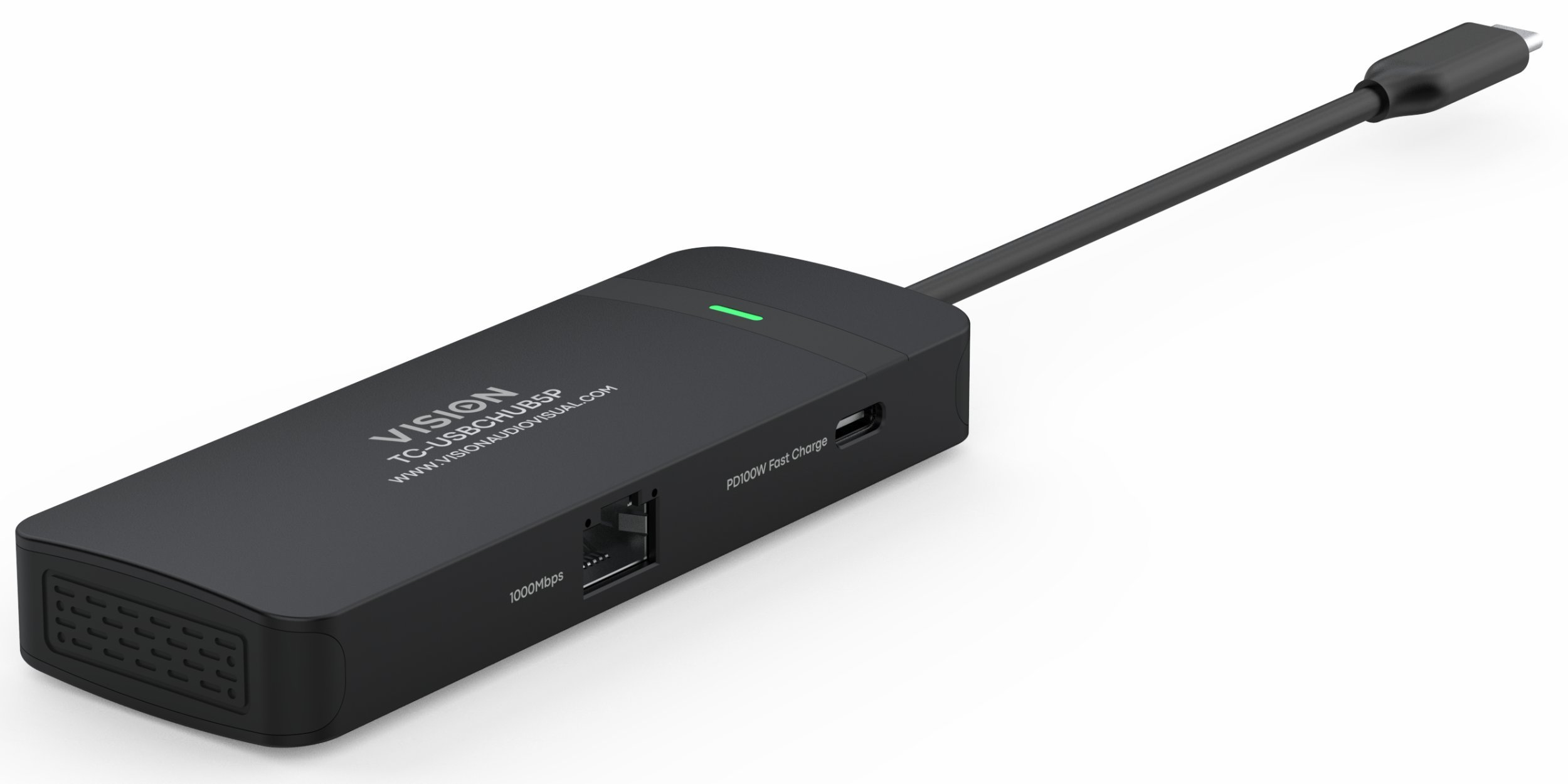 Stacja/replikator Vision USB-C-Dock - 1 x złącze HDMI 4k przy 60 Hz - 1 x RJ45 Gigabit Ethernet 1000 Mbps - 1 x USB 3.0 5 Gbps - 1 x USB-C z PD100w, k