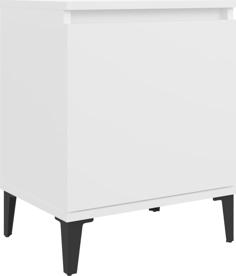 vidaXL Szafka nocna z metalowymi nóżkami, biała, 40x30x50 cm