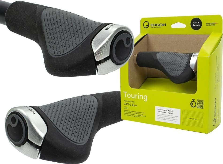 Ergon Chwyty Ergon GP1 Evo, rozmiar L, 130 mm, czarne, para