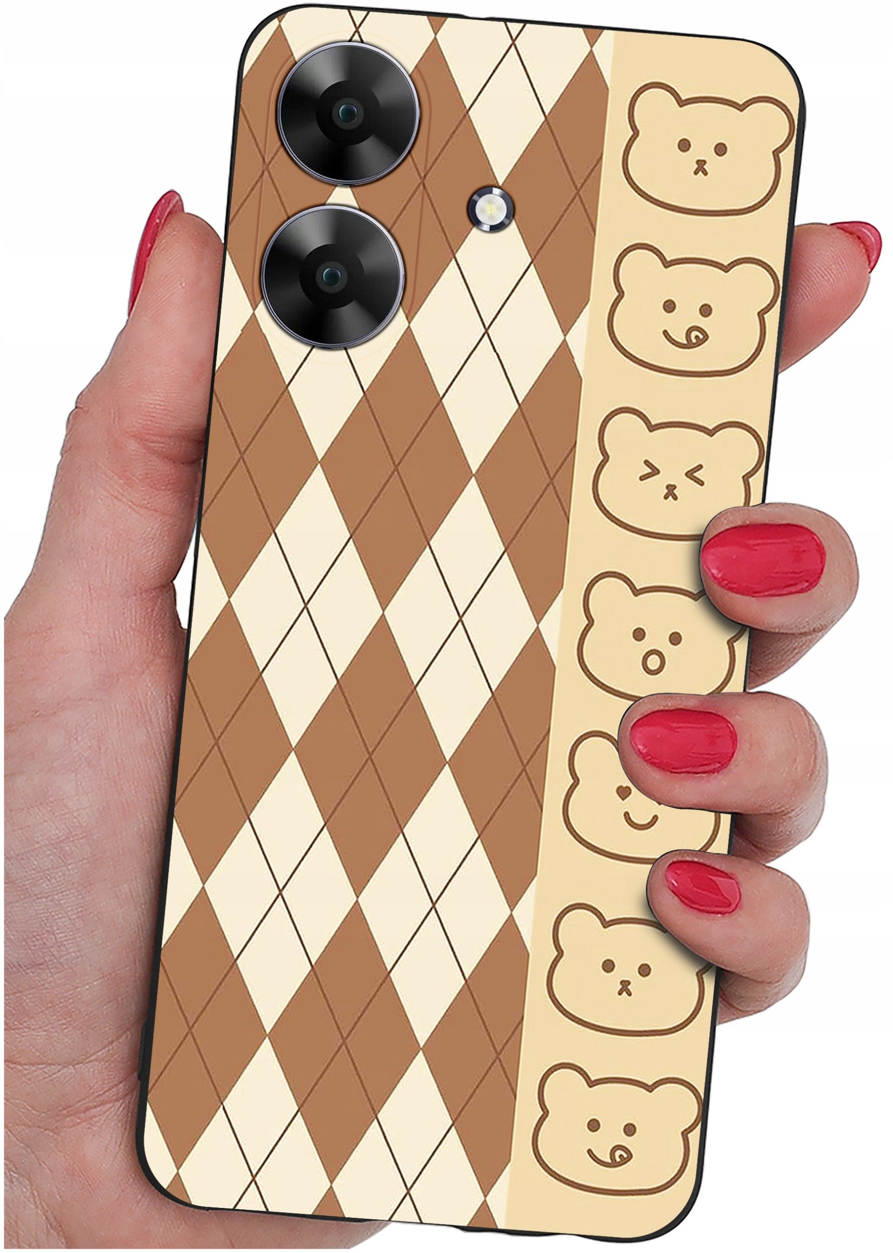 ETUI do Realme Note 60 CASE WZORY | SILIKONOWE MATT CASE + SZKŁO 9H