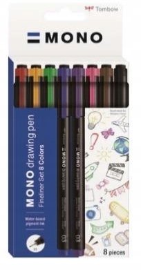 Cienkopis mono drawing 8 kolorów