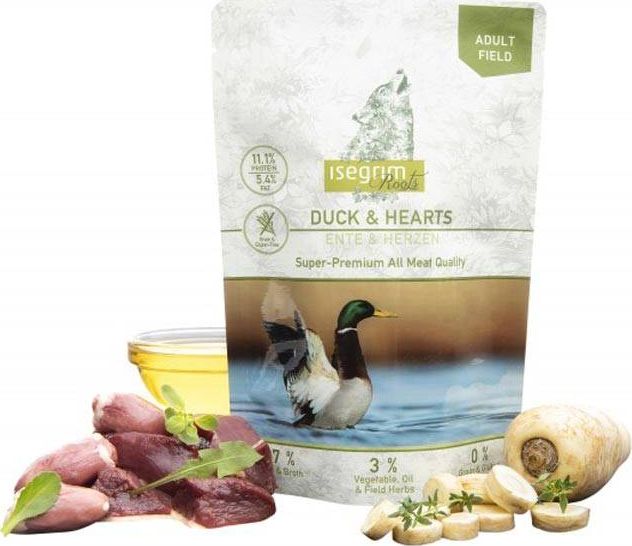 Isegrim Isegrim Adult Duck & Hearts - mokra karma dla dorosłych psów, kaczka z sercami kurzymi i warzywami, saszetka 410g