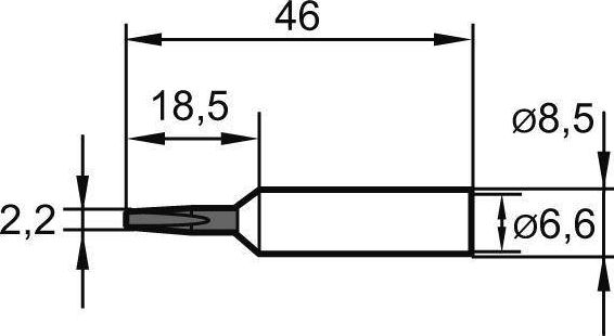Ersa Grot lutowniczy, dłutowy, wydłużony 0832KDLF 2,2mm Ersa