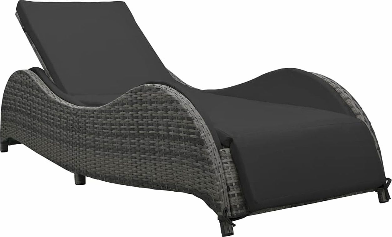 Elior Antracytowy leżak ogrodowy z poduszką - Lamira