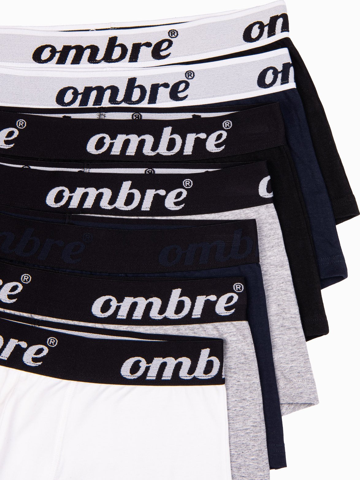 Ombre Bokserki męskie bawełniane z kontrastową gumą - 7-pak mix V2 OM-UNBO-0100 XL