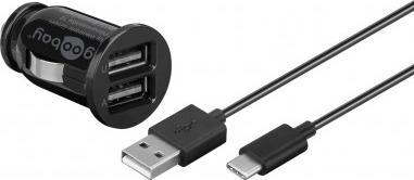 Ładowarka Goobay Zestaw do ładowania w samochodzie USB Type-C (12W/2.4A)