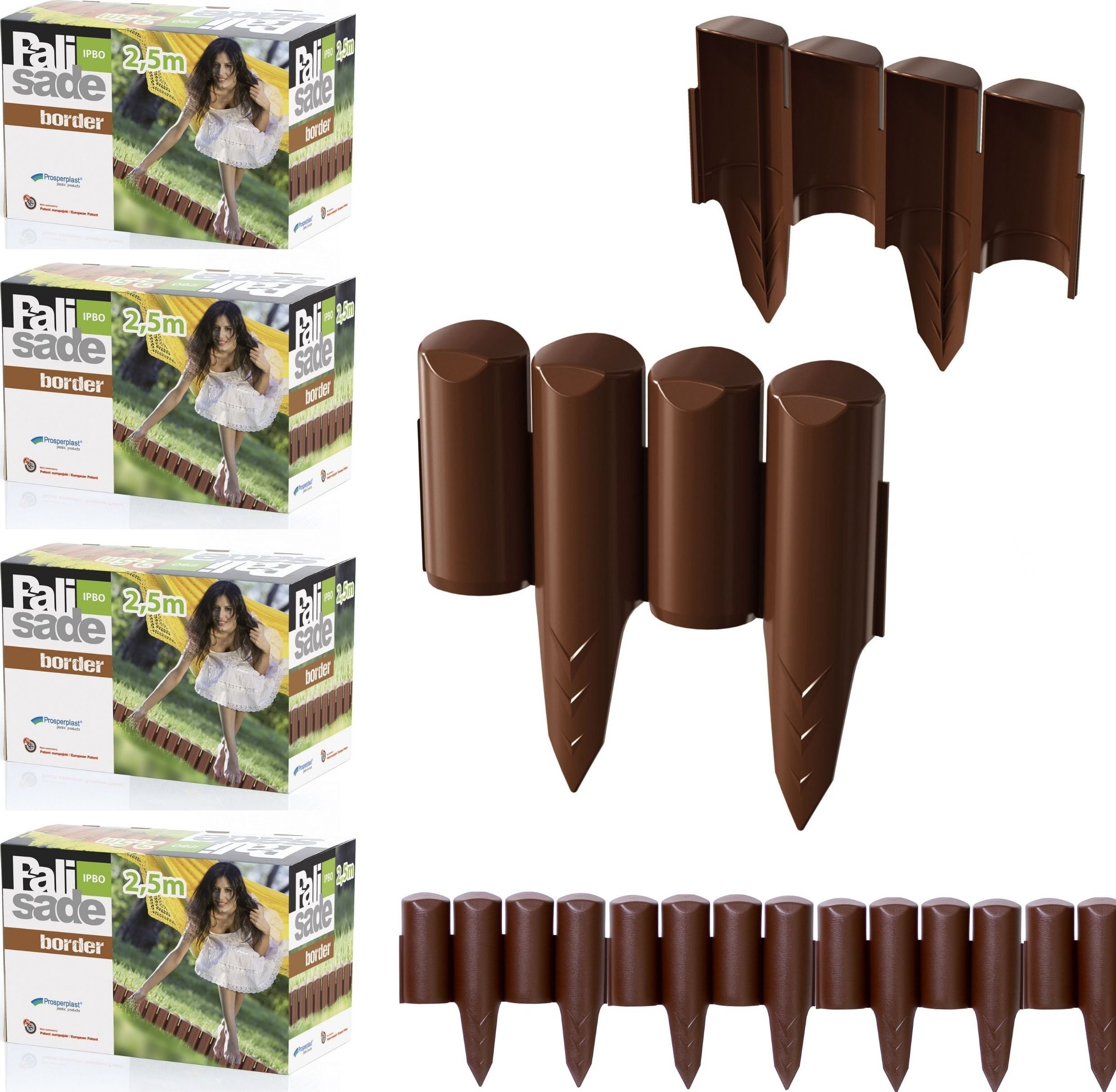 Prosperplast Palisada ogrodowa obrzeże trawnikowe Border 10m Płotek