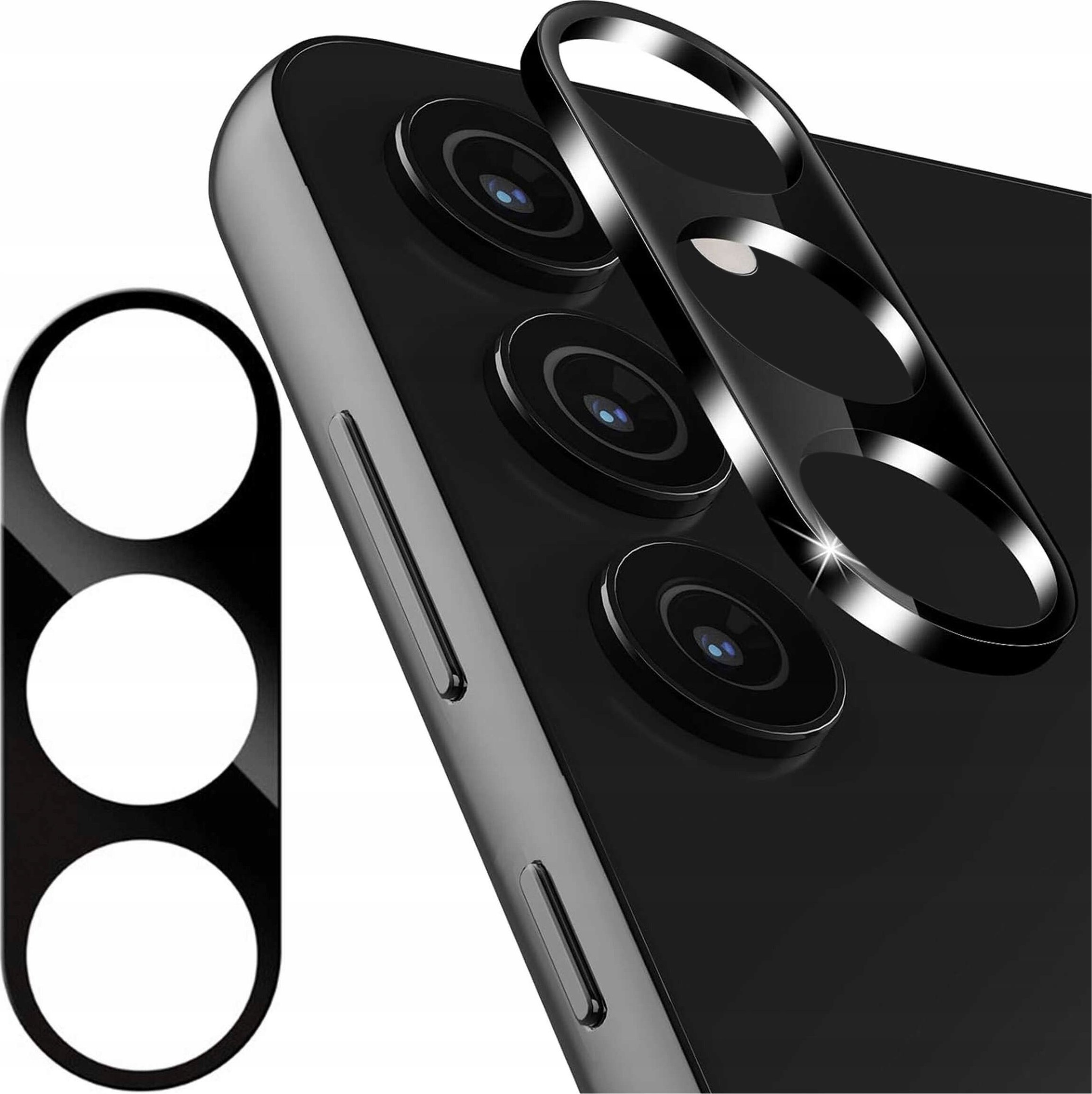 Alogy Metalowa osłonka do Samsung Galaxy S24 ochronna na wyspe aparat obiektyw Alogy Metal Lens Czarna