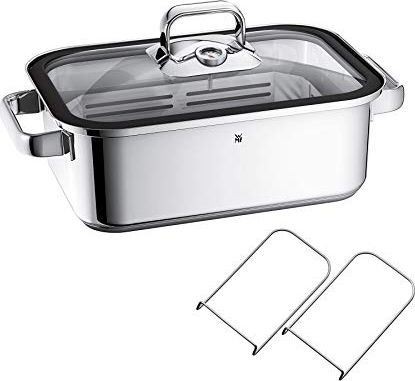 WMF WMF Vitalis Kompaktowy parowiec / prażalnik, ze szklaną pokrywą z silikonową obręczą, termometr do gotowania, taca do gotowania, stal nierdzewna C