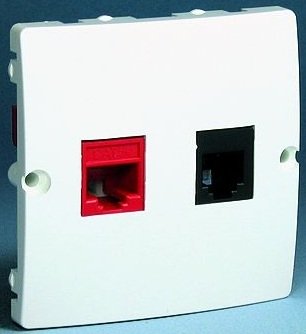 Kontakt-Simon Gniazdo teleinformatyczne BASIC MODUŁ RJ45 kat.5e + RJ11 białe - BMF5T.02/11