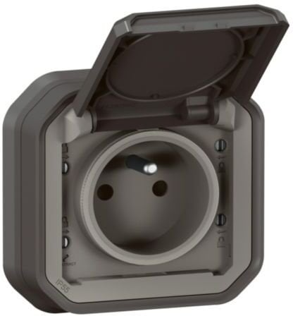 Legrand NOWE PLEXO Gniazdo 2P+Z zaciski auto komplet podtynkowy 16A - 250V AC antracyt 069860L