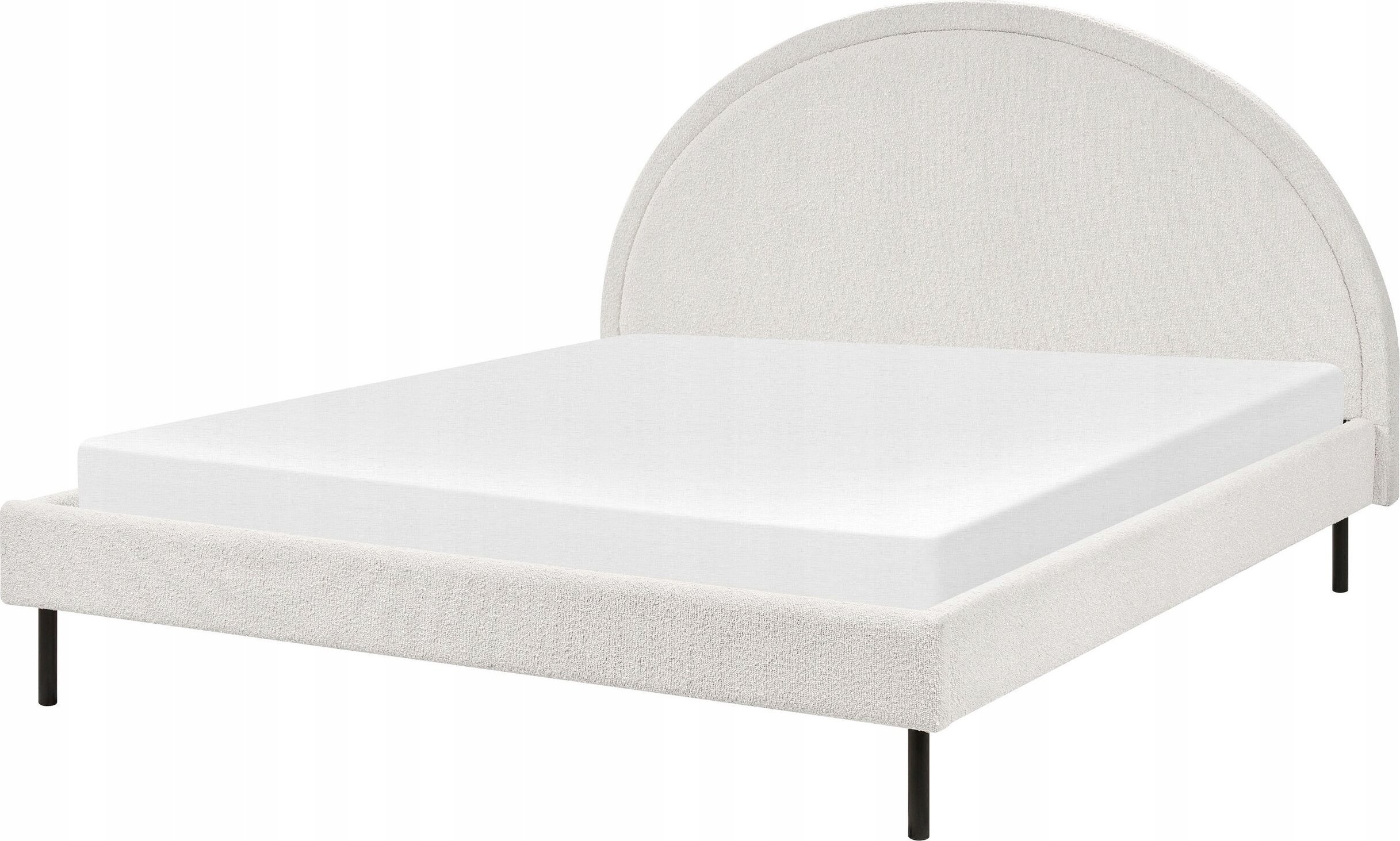 Beliani Łóżko boucle 160 x 200 cm białe MARGUT