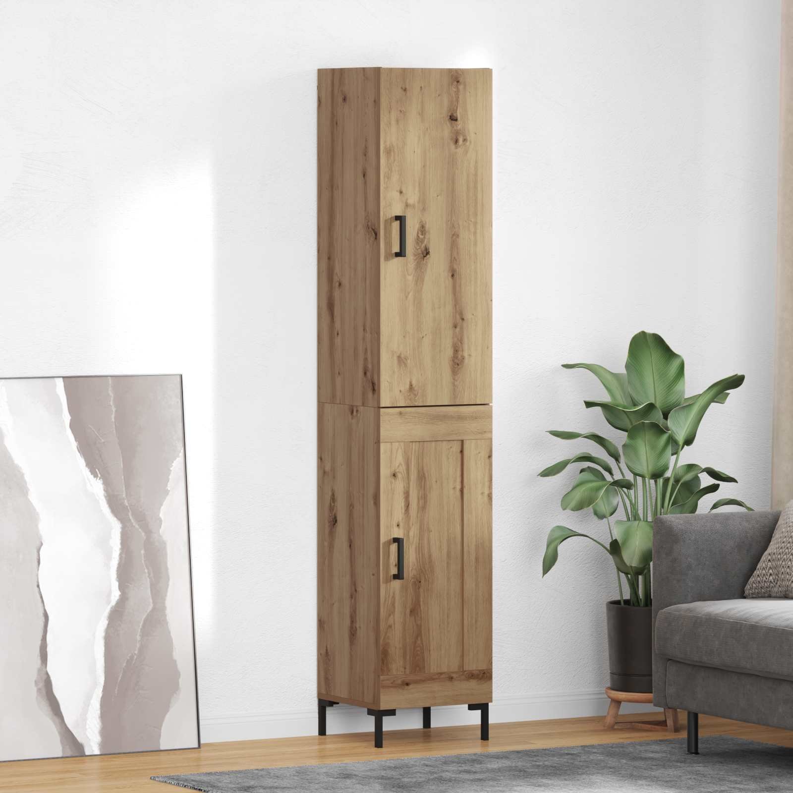 vidaXL Highboard Dąb rzemieślniczy 69,5 x 34 x 180 cm