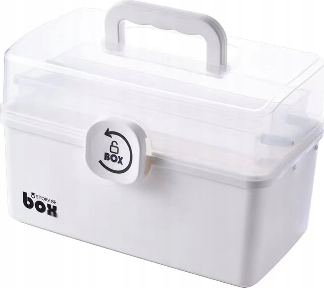 Korbi ORGANIZER POJEMNIK SKRZYNKA NA LEKI KASETKA APTECZKA ZAMEK ROZKŁADANA XL