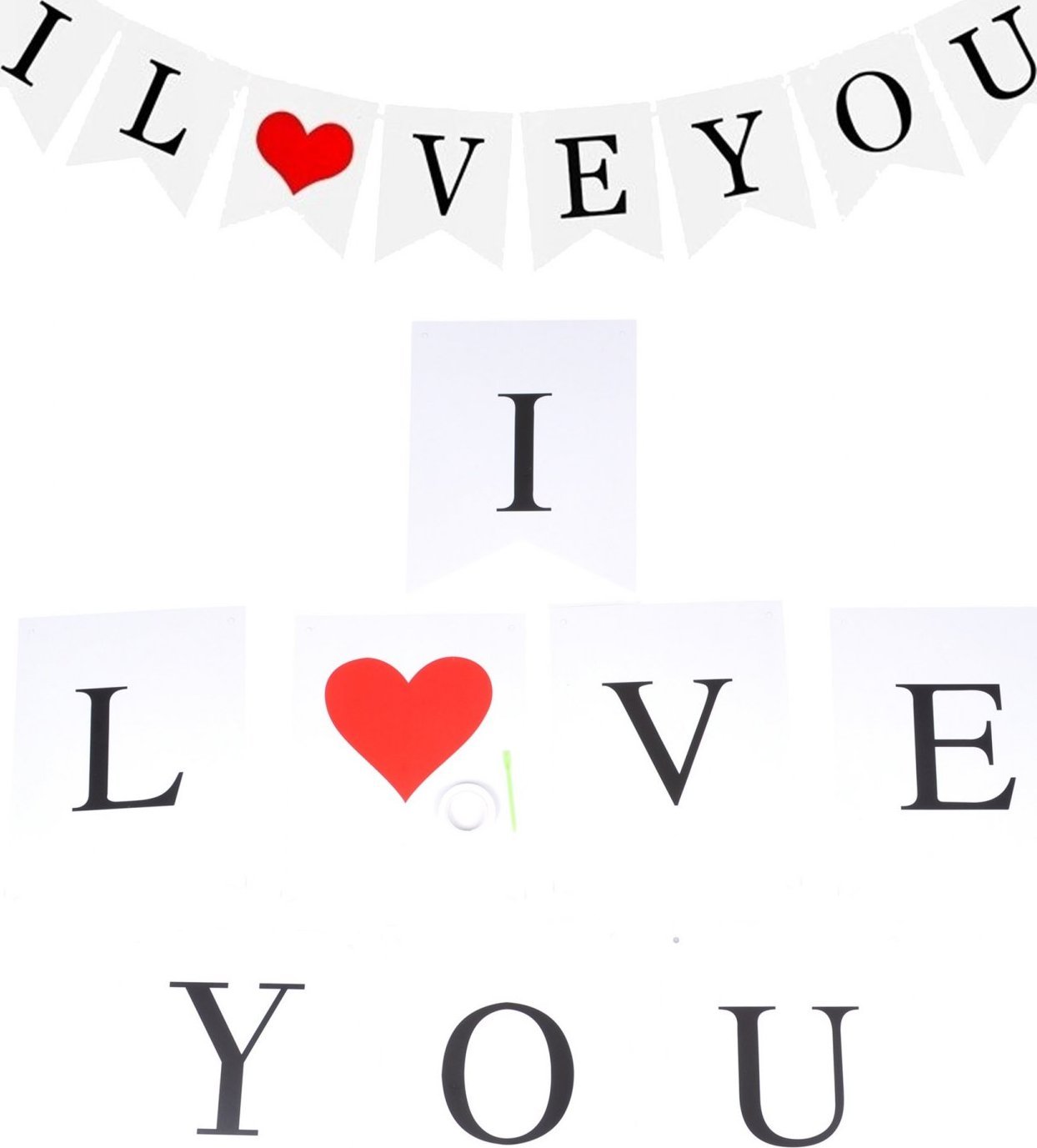 PrzydaSie Girlanda Baner I Love You Czerwone Serce Na Walentynki Zaręczyny