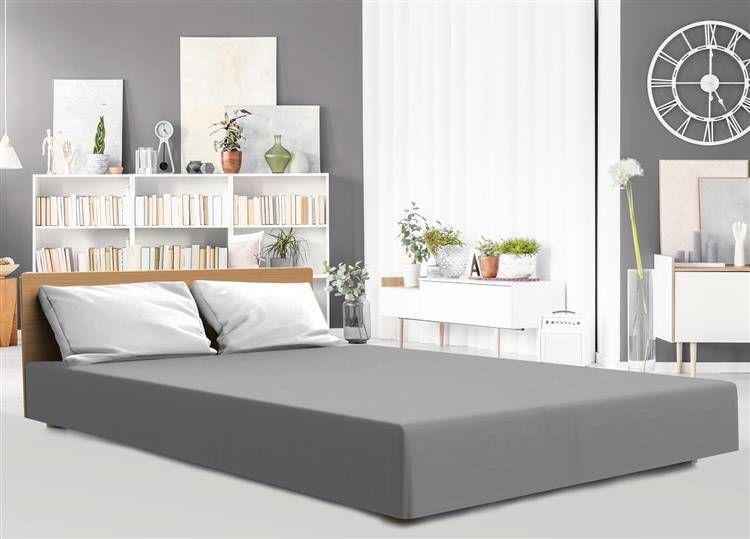 Darymex Prześcieradło jersey/elastan z gumką kolor szary 140x200