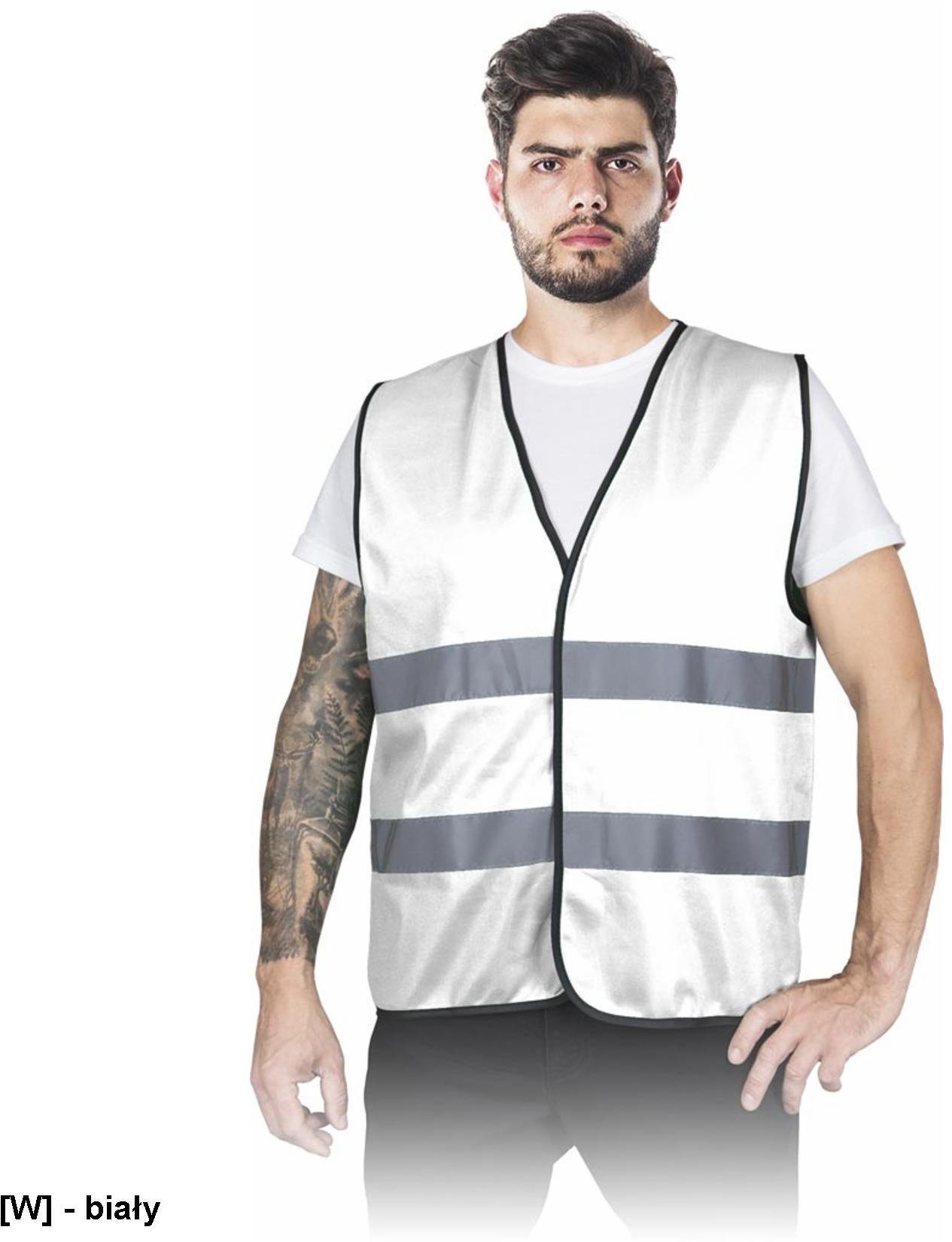 Reis KOS-COLOR - kamizelka ostrzegawcza niebieska, biała, czarna, czerwona, granatowa, zielona - biały 2XL