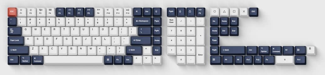 Keychron Keychron OEM Dye-Sub PBT Full Keycap Set - Bluish Black White, keycap (dark blue/white, 137 pieces, US layout (ANSI))