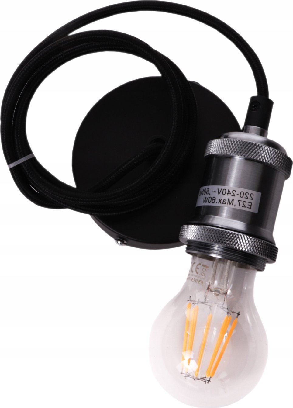 Atmosphera Żarówka dekoracyjna wisząca, Ø 5 x 7 cm, kolor srebrny