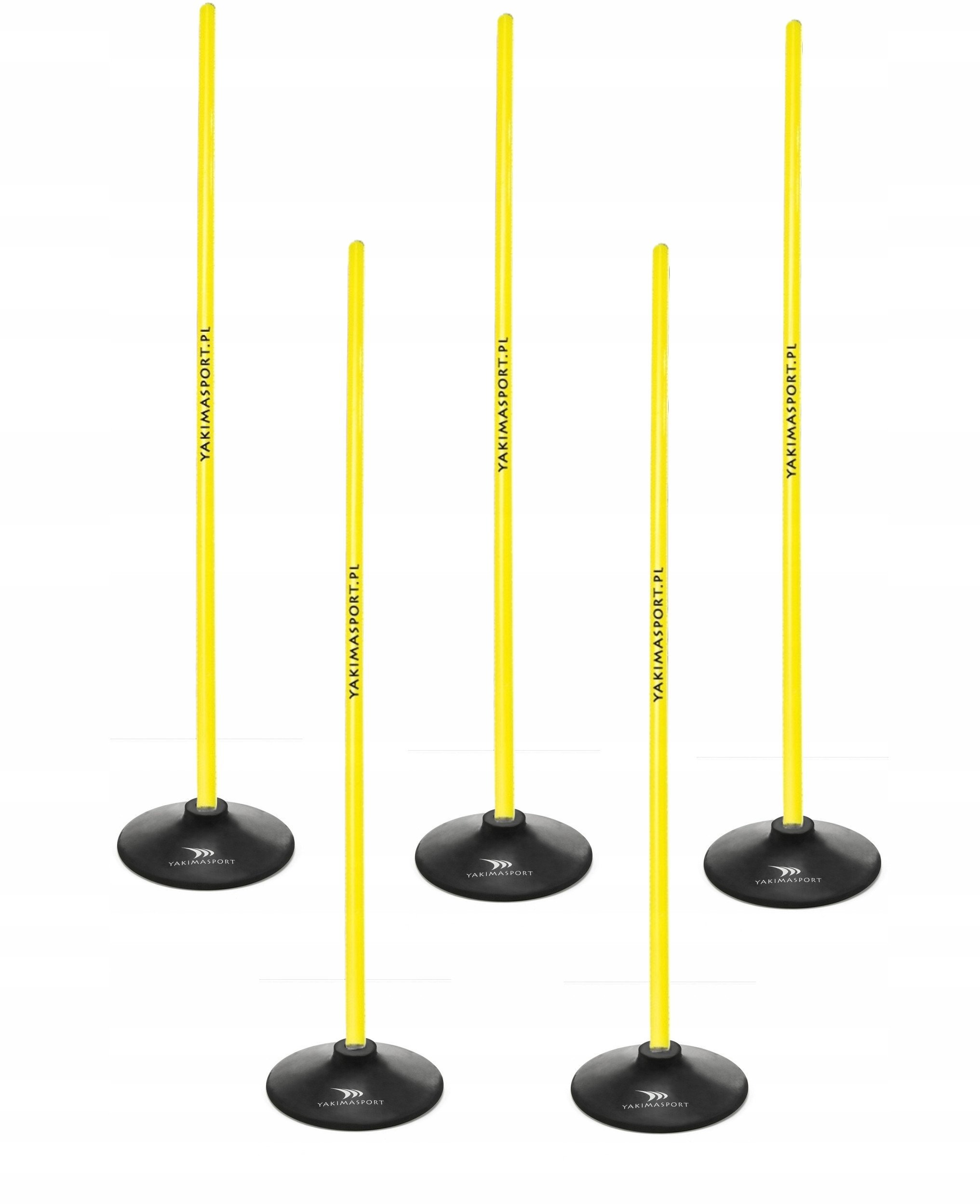 Tor przeszkód slalomowy 100cm laski + podstawa 1,5kg Żółty