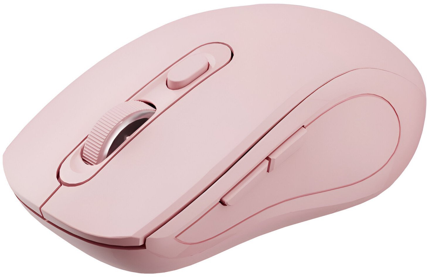 C-TECH myš Dual mode WLM-12PK, bezdrátová, 1600DPI, 6 tlačítek, růžová, USB nano receiver