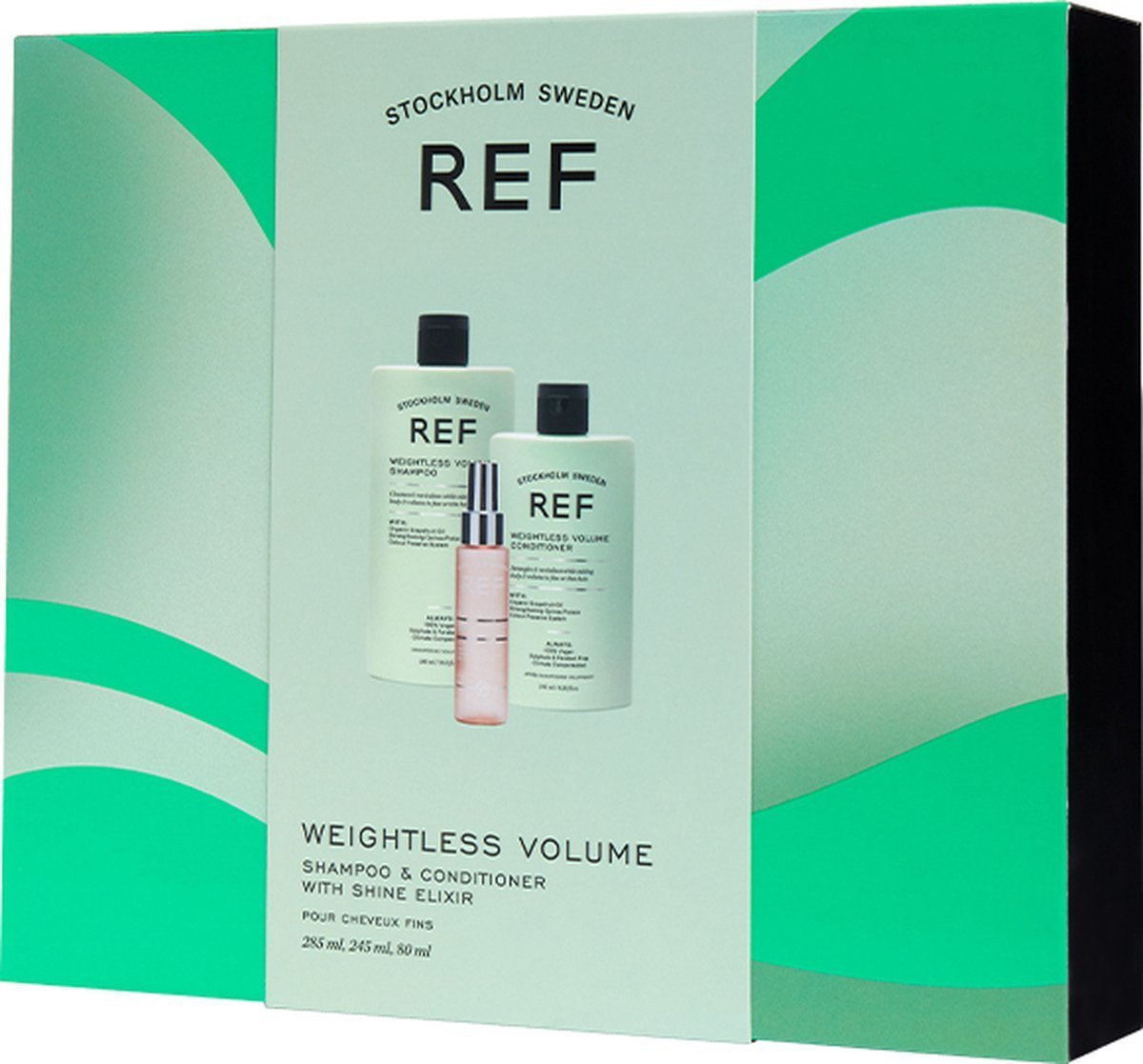 Gift Box Set Ref Stockholm: Weightless Volume, Sulfates-Free, Hair Shampoo, Texturizing & Volumizing, 285 ml + Weightless Volume, Sulfates-Free, Hair