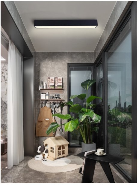 Immax Neo Canto Smart Lampa Sufitowa 90X15Cm, 50W Czarna Zigbee 3.0, Tuya