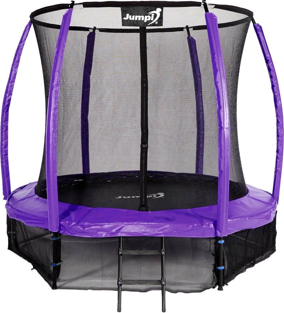 Trampolina ogrodowa Jumpi ogrodowa Maxy Comfort Plus z siatką wewnętrzną 8.5 FT 252 cm fioletowa