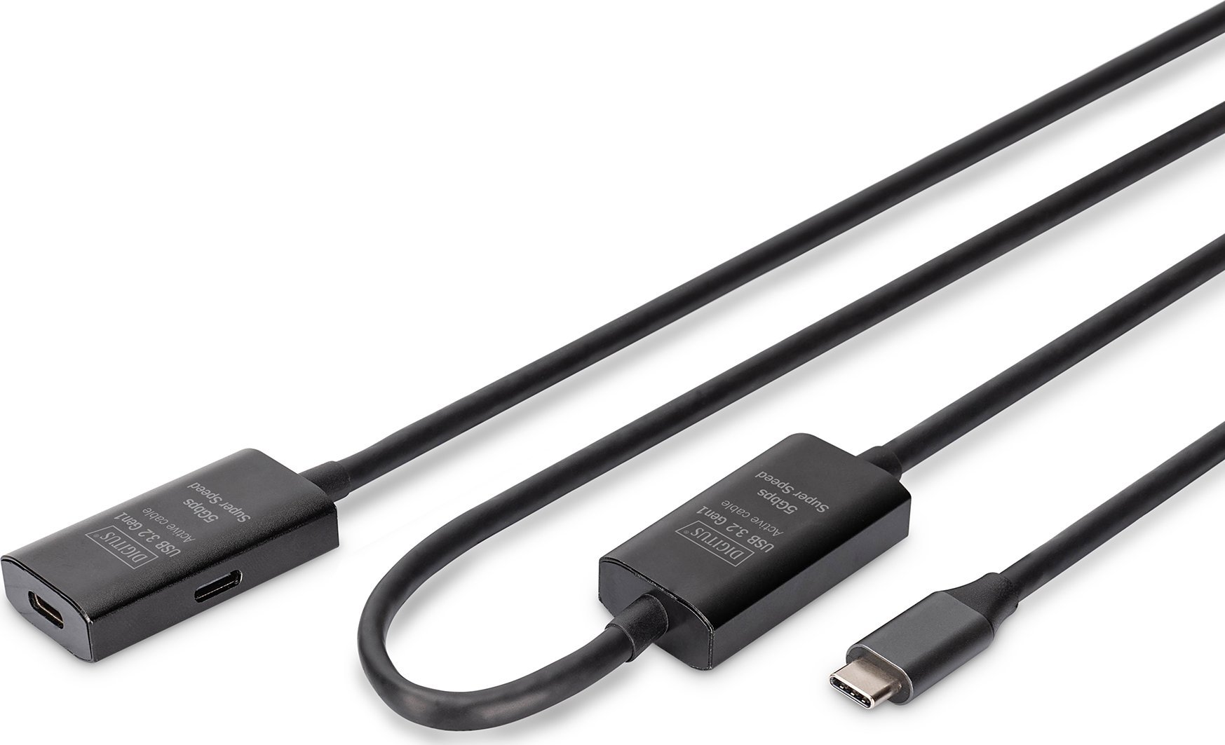 Kabel USB DIGIT USB-C - USB-C 10 m Czarny (DA-73109)