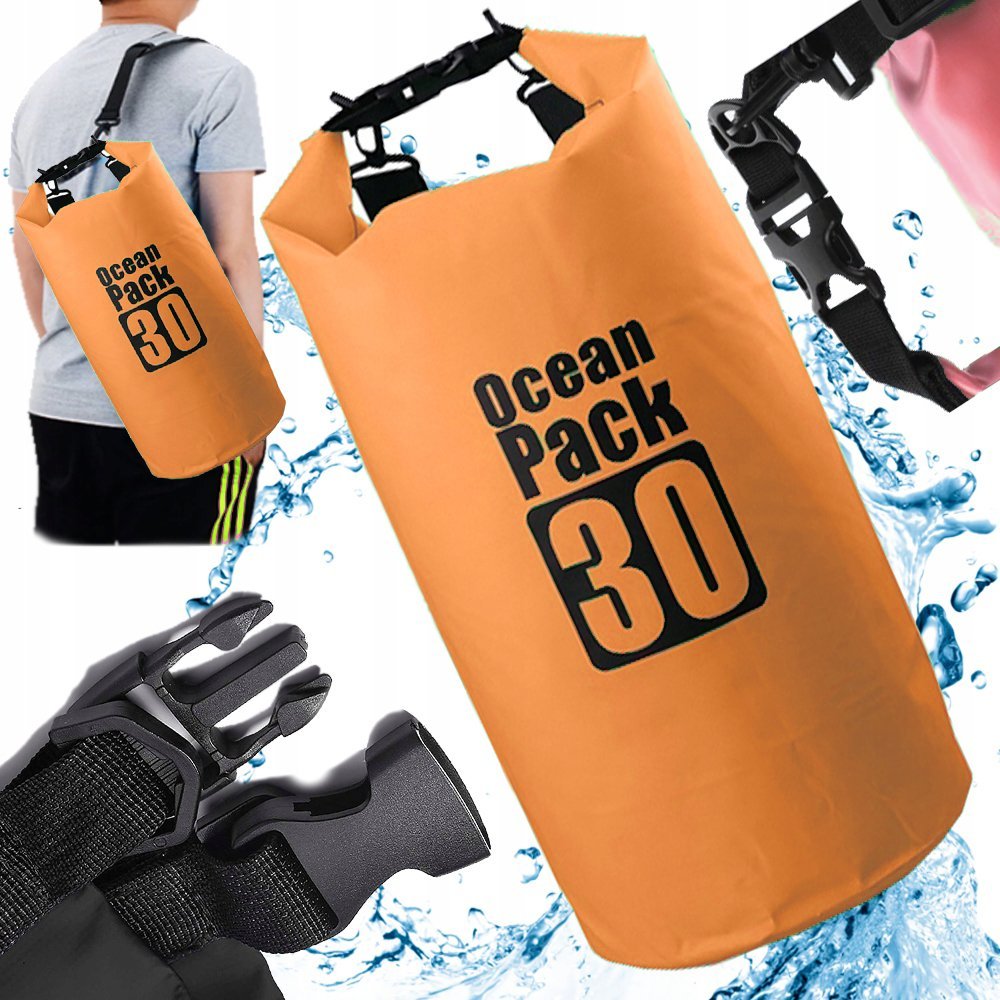 Korbi WOREK WODOODPORNY WODOSZCZELNY KAJAK TORBA PLECAK TURYSTYCZNY 30L POM