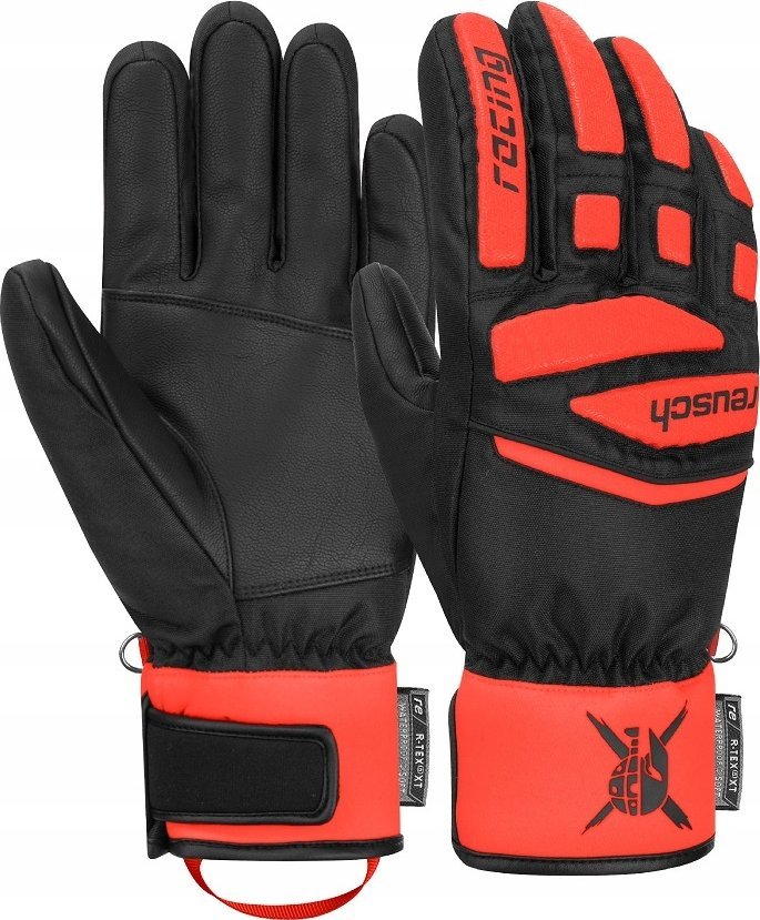 Reusch Rękawice Worldcup Warrior Prime R-TEX XT Junior Black Fluo Red 2023 5.5