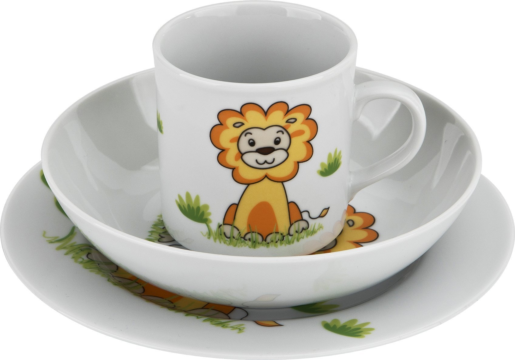 Lubiana Zestaw naczyń dla dzieci Lew porcelanowy