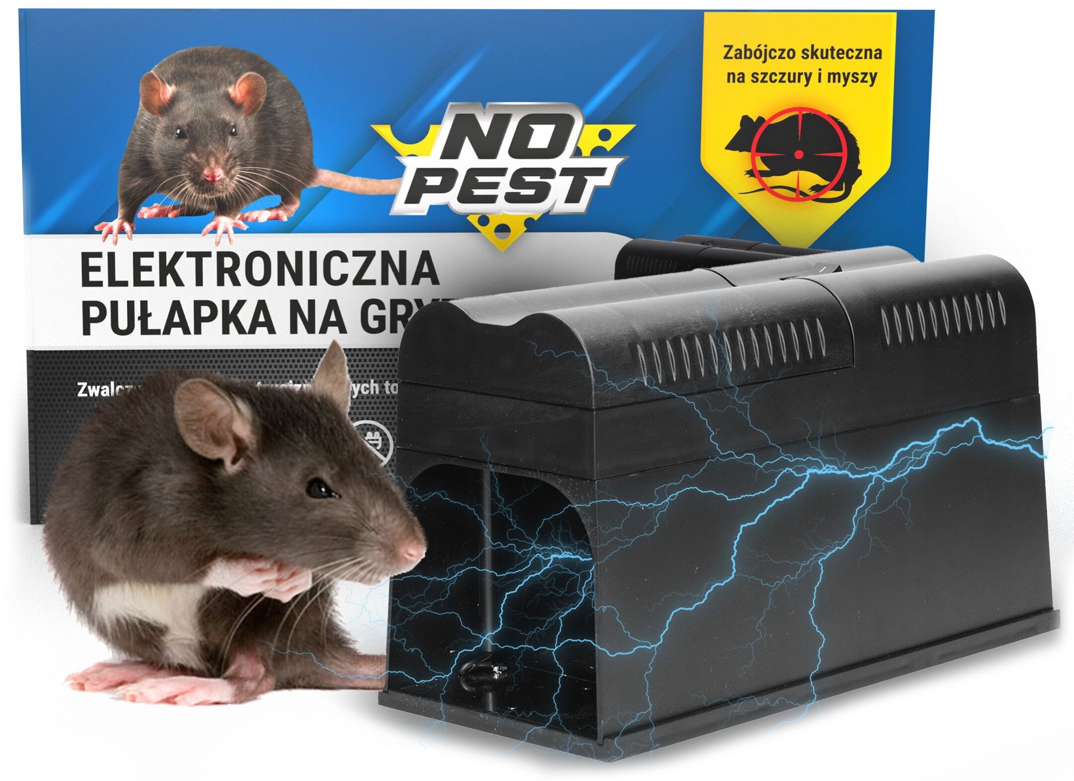 Elektryczna Pułapka na Szczury Myszy Gryzonie SX-5045 Tunelowa Łapka Myszołapka Rażąca Prądem na Baterie