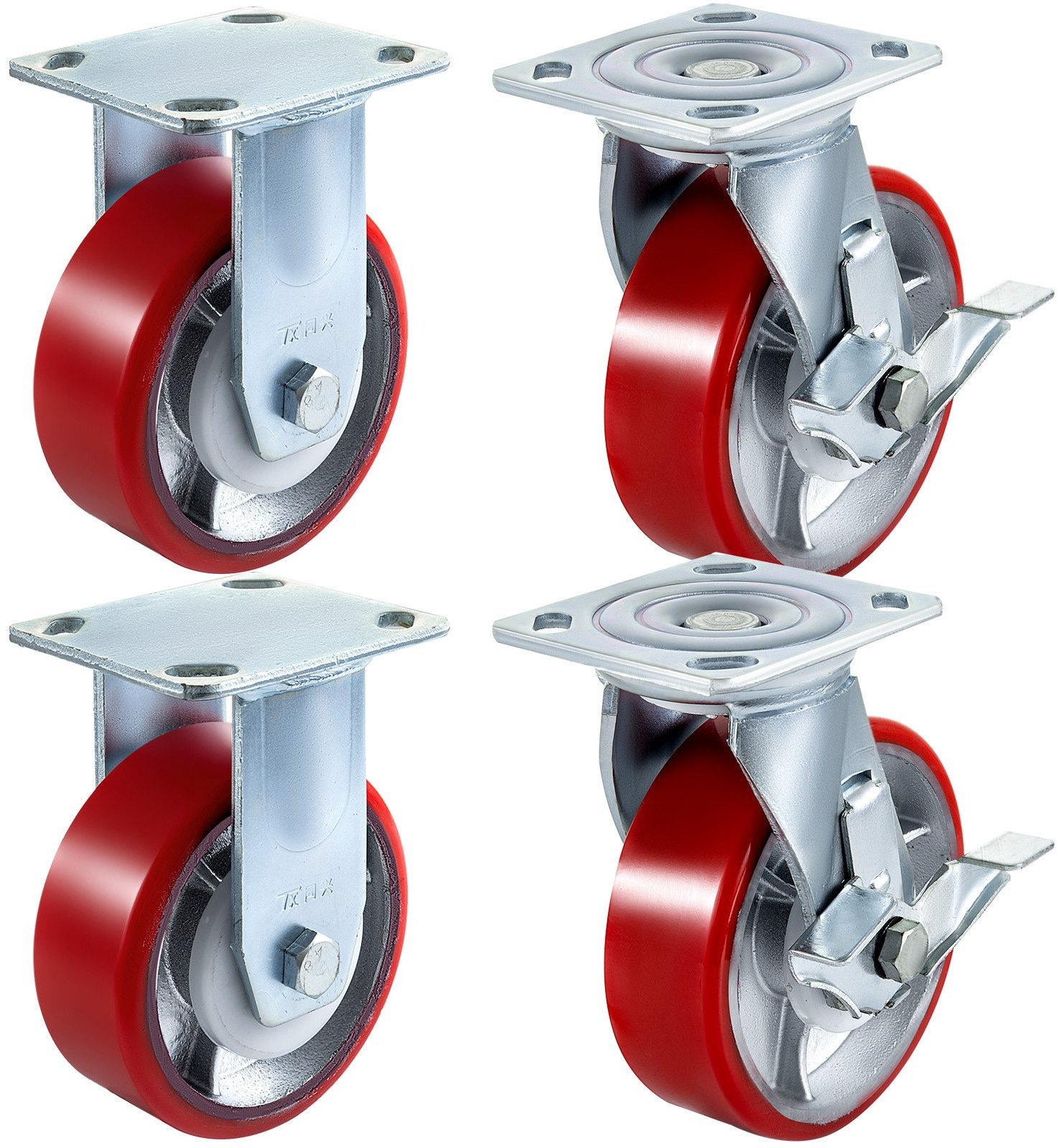 Koła do Mebli Rolki 20x25 cm 4 szt. PU z hamulcem 450 kg