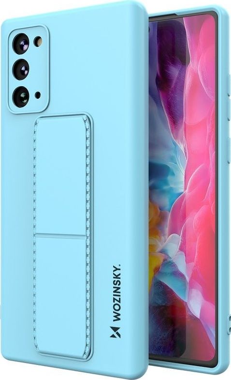 Wozinsky Kickstand Case elastyczne silikonowe etui z podstawką Samsung Galaxy Note 20 niebieski