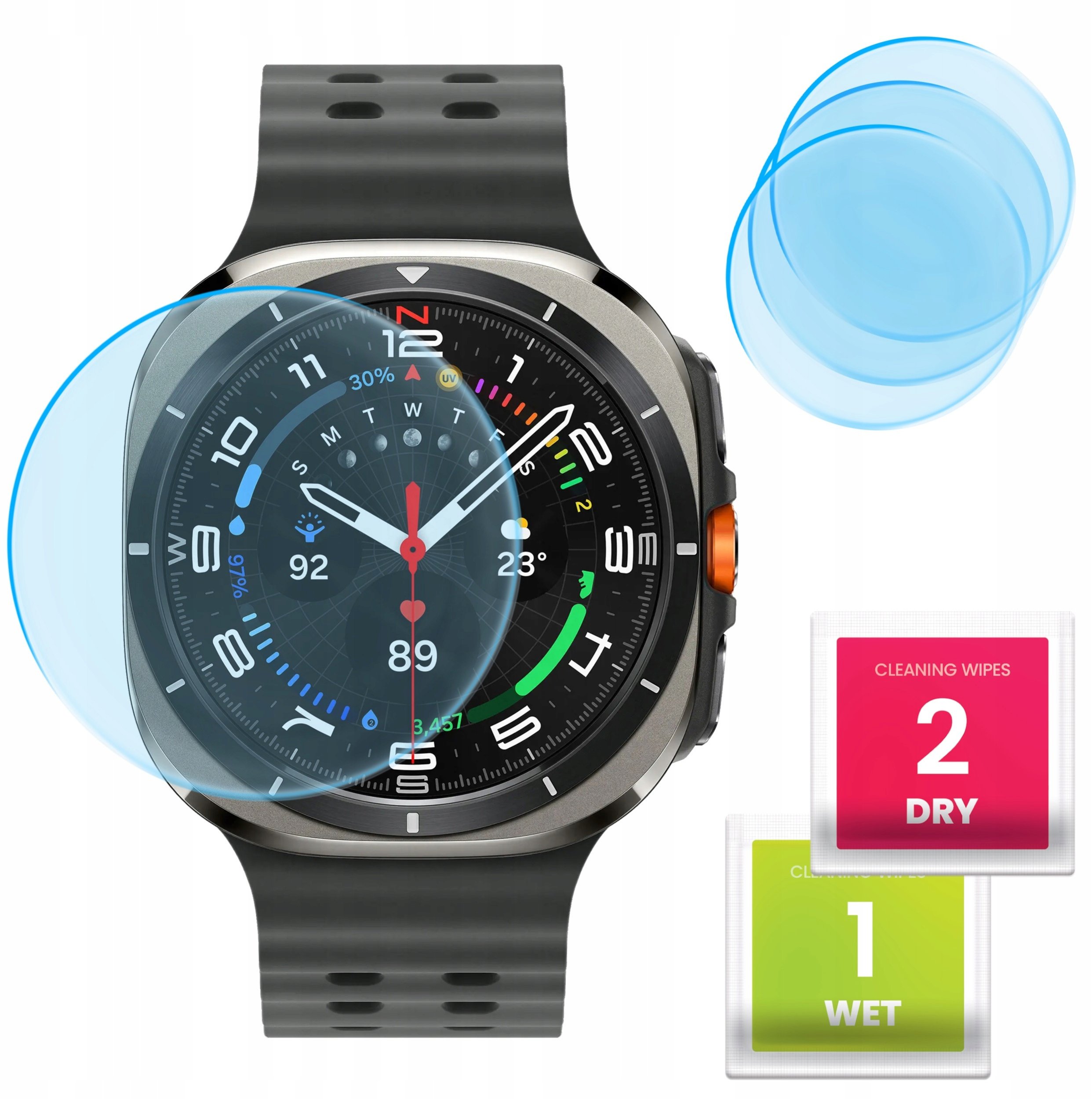 3-PAK Szkło Hybrydowe do Samsung Galaxy Watch Ultra 47 mm (Szkiełko, 9H)