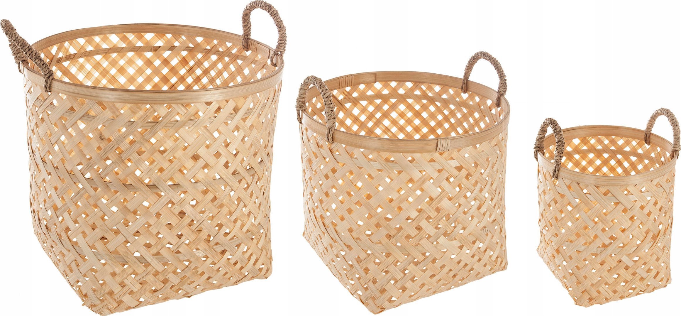 Atmosphera Kosze do przechowywania NATURAL, bambusowa plecionka, 3 sztuki