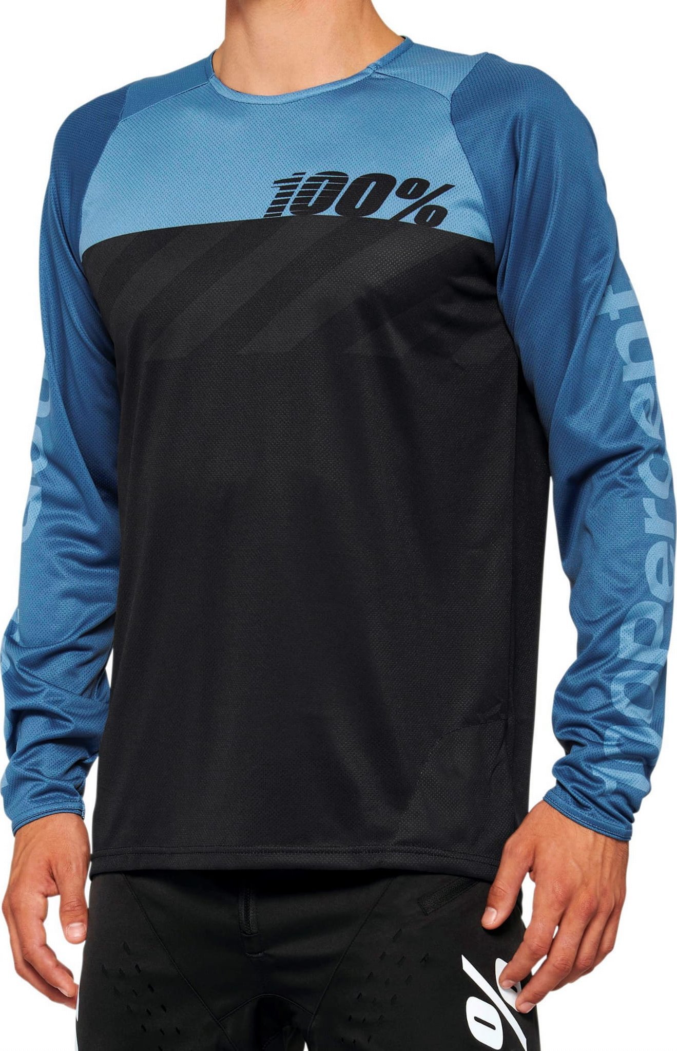 100% Koszulka męska 100% R-CORE Jersey długi rękaw black slate blue roz. S (NEW 2022)