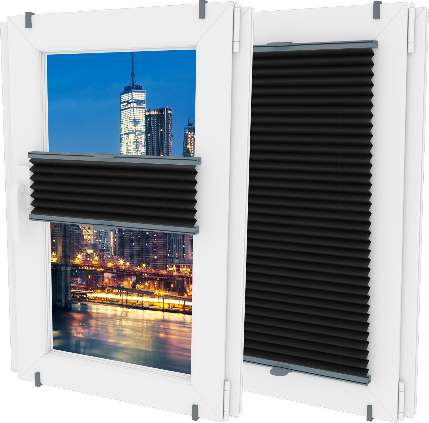 Oslonaokna 'Roleta plisowana plisa wysokość do 150cm kolor Czarny'