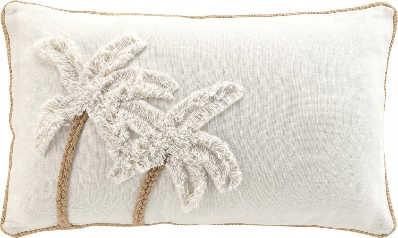 Douceur d`Interieur Bawełniana poduszka dekoracyjna z tuftowaną palmą, 30 x 50 cm