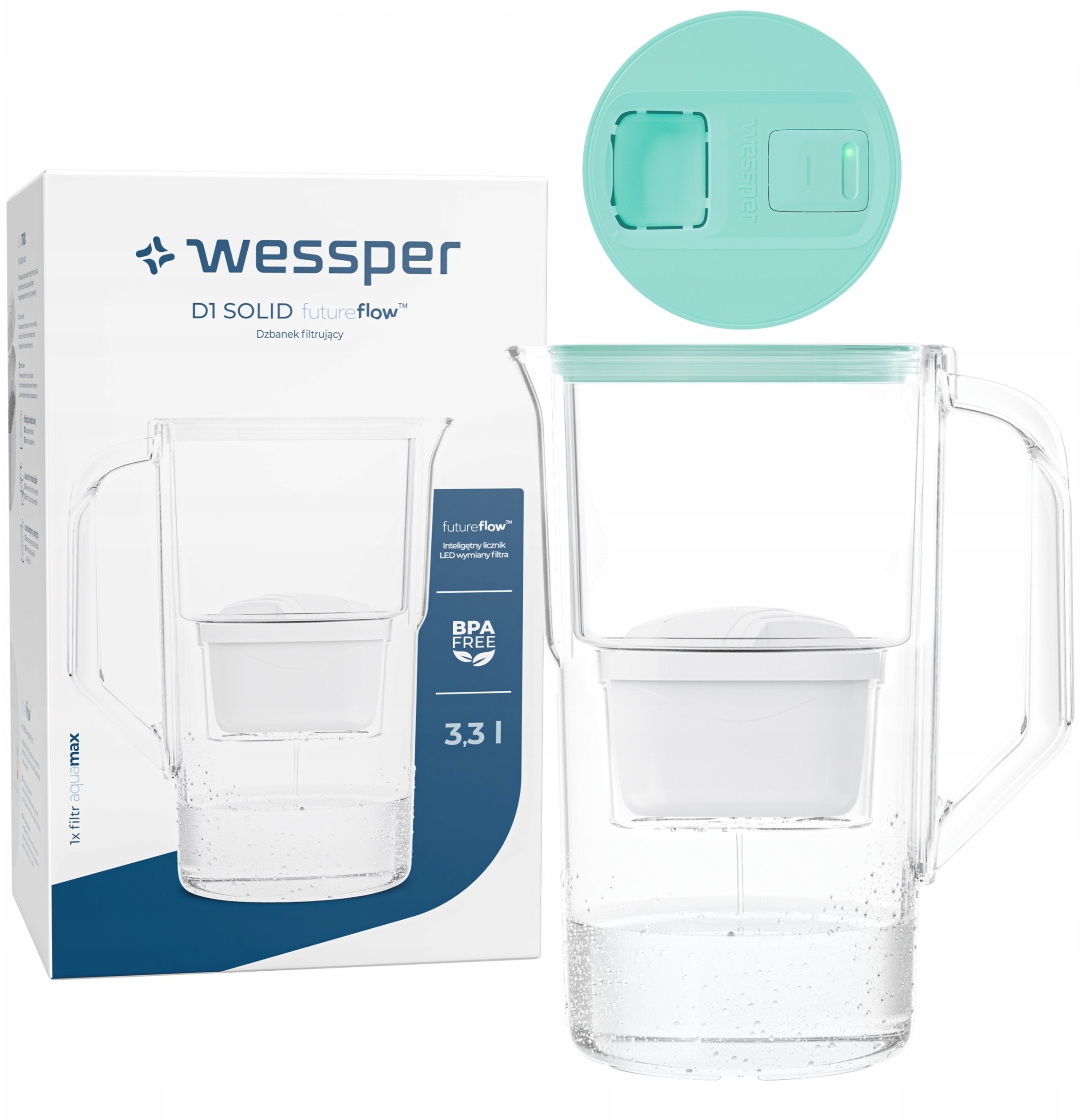 Dzbanek filtrujący Wessper Dzbanek D1 SOLID FutureFlow aquamax (WES203-FF-MT)