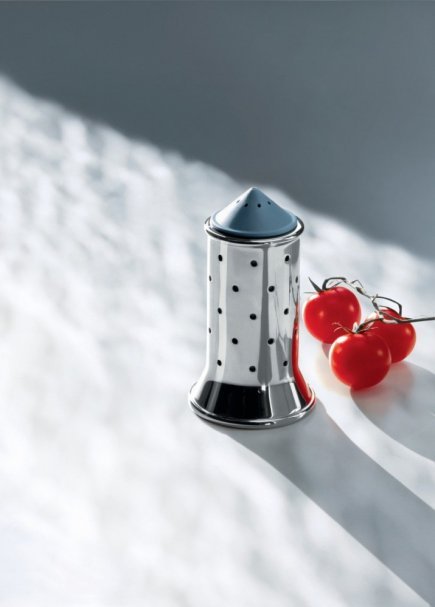 alessi Solniczka ze stali nierdzewnej z czarnym korkiem