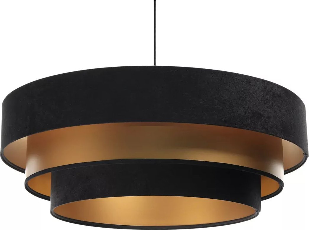 Lampa wisząca Lumes Czarno-złota welurowa lampa wisząca nad stół - S442-Mantra