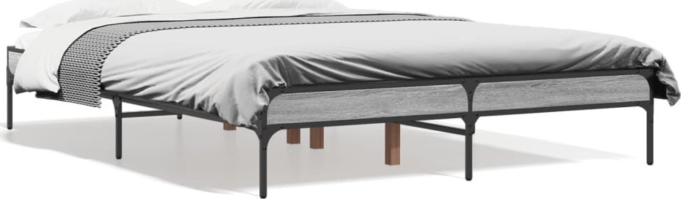 vidaXL vidaXL Rama łóżka, szary dąb sonoma, 120x200 cm