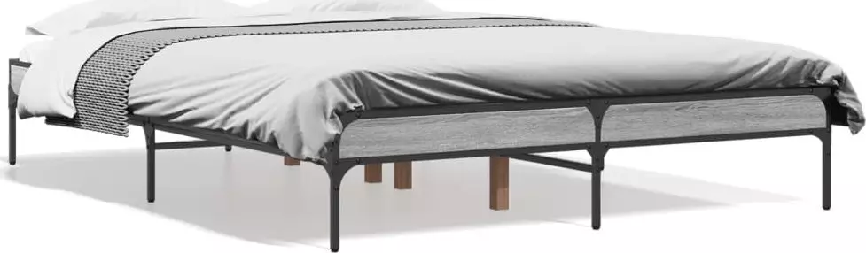 vidaXL vidaXL Rama łóżka, szary dąb sonoma, 120x200 cm