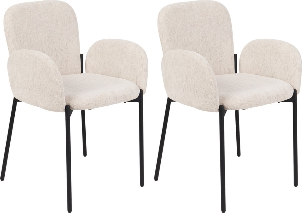 Beliani Zestaw 2 krzeseł do jadalni beżowy ALBEE