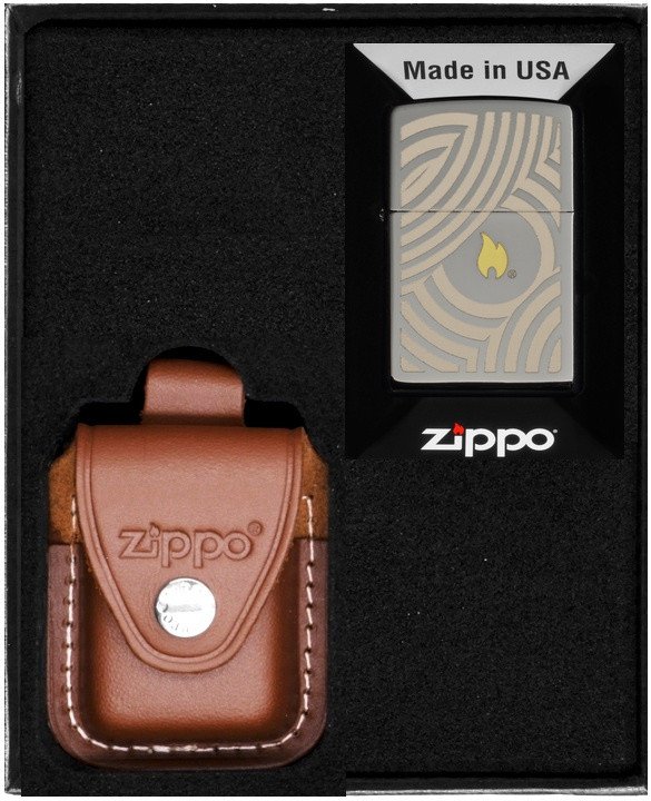 Zestaw ZIPPO Zapalniczka FLAME AND CIRCLES DESIGN 2 Prezentowy No4