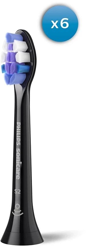 Sonicare S2 Sensitive zobu birstes uzgalis 6 gab melns HX6056/88 HX6056/88 (8720689043731)