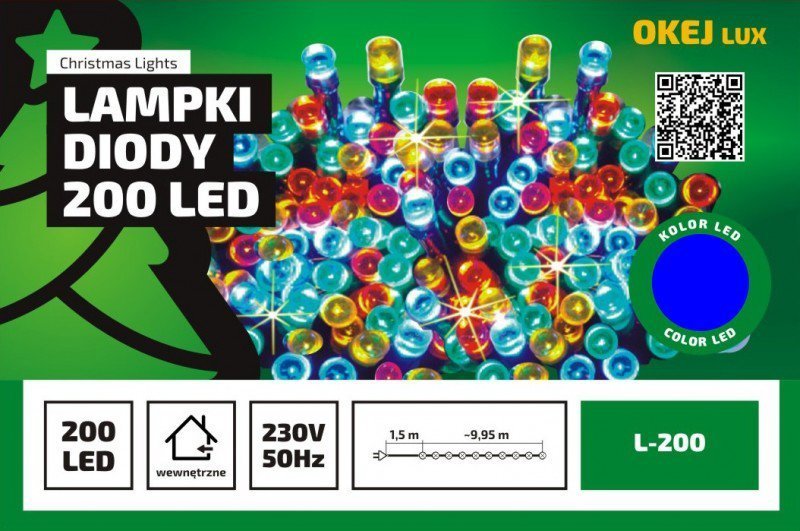 Lampki choinkowe Okej Lux Lampki choinkowe L-200 LED niebieskie wewnętrzne OKEJ LUX