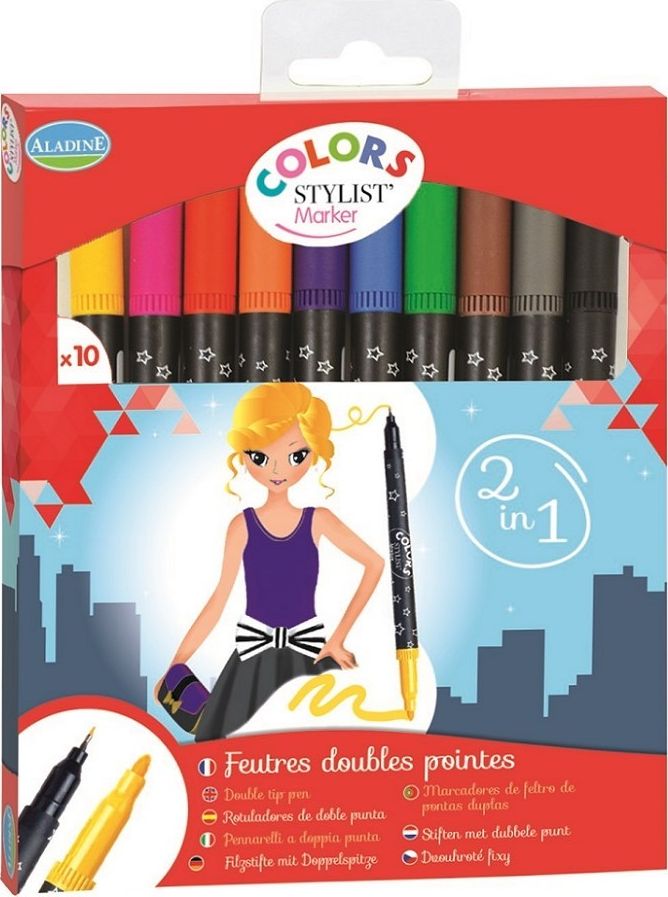 Aladine Markery z dwoma końcówkami